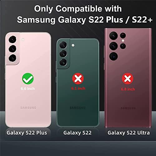 Caso de carteira Samsung Galaxy S22 Plus Meupzzk Samsung, Caixa da carteira Samsung S22+, couro PU premium de borboleta em relevo [Kickstand] [slots de cartão] [Strap de pulso] [6,6 polegadas] Tampa do telefone para Samsung S22 Plus