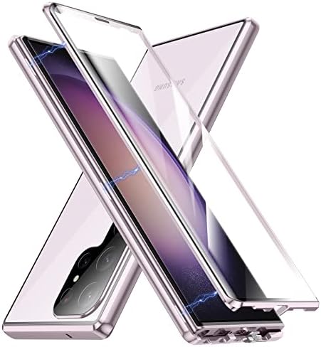 Jonwelsy Caso para Samsung Galaxy S23 Ultra, 360 graus de proteção de vidro de vidro de vidro limpo de 360 ​​graus Proteção