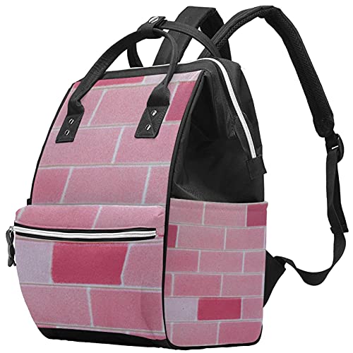Bolsas de fraldas de parede de tijolos rosa Backpack Mummy Backpack de grande capacidade Bolsa de enfermagem Bolsa de viagem