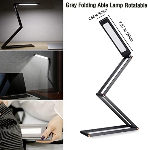 Luz de mesa LED recarregável de ponto agradável, luz USB de mesa dobrável portátil, lâmpadas de mesa rotatáveis ​​de liga de alumínio
