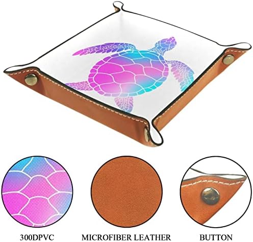 Bandeja de manobrista de couro Tacameng, Tartaruga colorida Subiário Vida, Caixas de Armazenamento Organizador de Armazenamento de