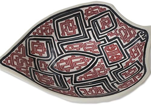 Novica Ceramic Archaeological Bowl, multicolor, folha Marajoara em vermelho '