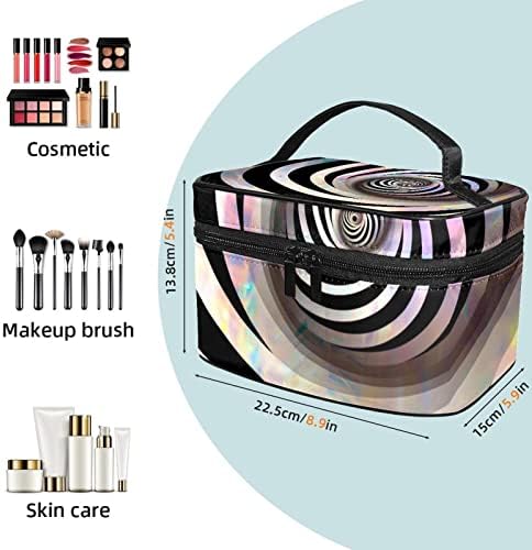 Bolsa de maquiagem de viagem, bolsa de cosméticos Caso organizador, para mulheres de produtos de higiene pessoal, pincéis, círculo