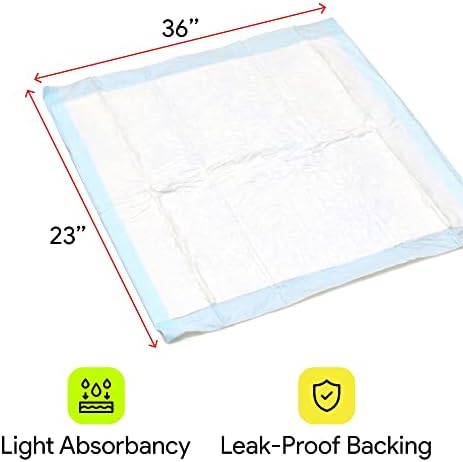 Almofadas de cama de incontinência descartável 23 x 36, 50 pacote - leves abundantes de chux absorventes com núcleo