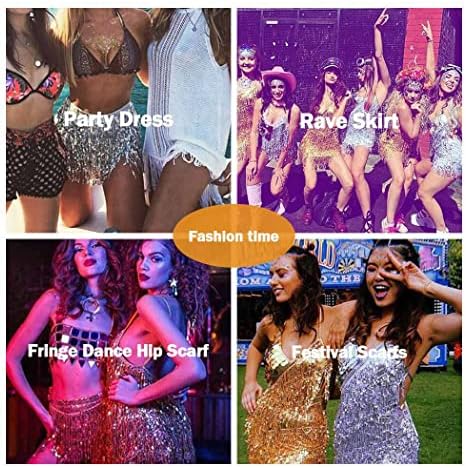 Earent Boho lantejão saia de quadril tassel dança de barriga de cachecol de quadril Fringe Fringe Rave Party Performance Costum para mulheres e meninas
