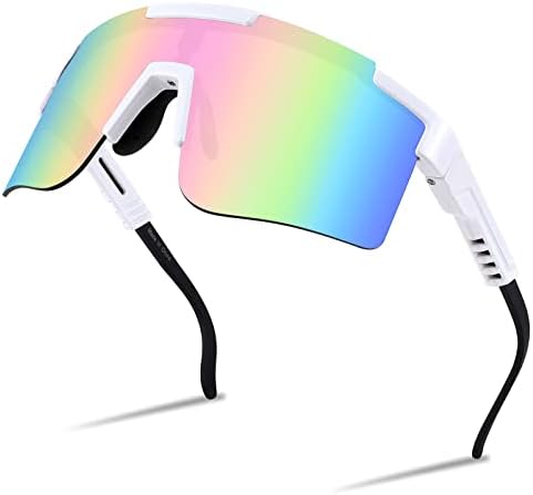 Feisedy Cycling Sports Sunglasses WraParound Pernas ajustáveis ​​80s Running Baseball visor para homens Mulheres SHIELD