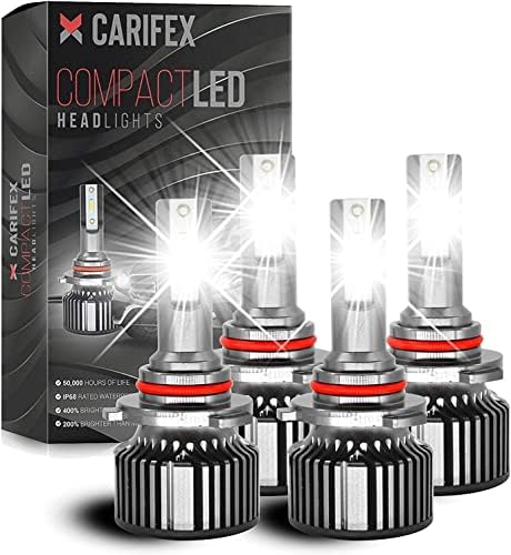 Bulbos de farol de LED compactos do CARIFEX 9005/HB3 Vato alto 9006/HB4 LED de feixe baixo - 400% mais brilhante que os