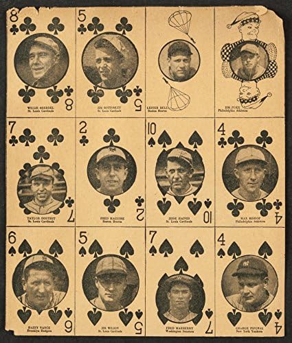1927 W560 Painel parcial sem cortes de 12 cartões de tira com Bottomley, Foxx e Vance