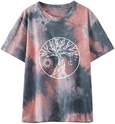 Camiseta de manga curta Meninas de verão Roupas de outono da moda Crew Crew pescoço Tirador gráfico de tinta de tinta superior