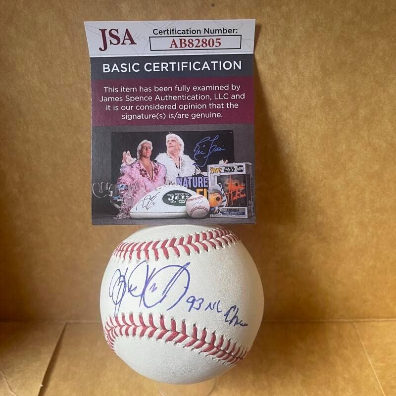 Ben Rivera Phillies 93 NL Champs assinou autografado M.L. Baseball JSA AB82805