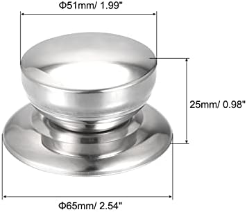 Mecanixity Universal Pot tampa, botão de reposição de aço inoxidável 51x25mm para vidro, tampa da tampa da panela de aço inoxidável,