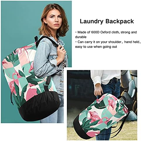 Bolsa de lavanderia exótica com alças de ombro de lavanderia Backpack Bolsa Drago Caminho Pendurado para Lavandromat Apartamento