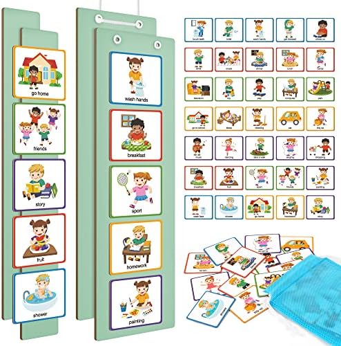D-Fantix Pequeno conjunto de placas brancas magnéticas e cartões de programação visual para crianças, quadro branco de