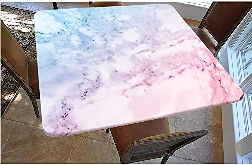 Tonela de mesa de mármore equipada quadrada, cores de pincel de estilo retrô na textura de marmorete obras de arte em aquarela, adequadas para decoração de mesa, buffet e camping, adequado para 42 x42 de mesa quadrada marrom marrom marrom