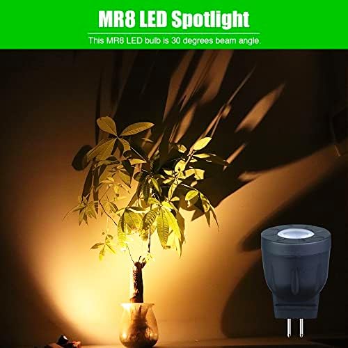 FAIRGROUP MR8 LED BULB 12V, MR8 LED Spotlight 10W 20W Lâmpada de halogênio Substituição Gu4.0 Base cor branca quente 2700k para