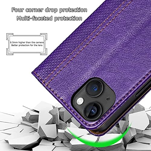 Caso Hepup para iPhone 14/14 Plus/14 Pro/14 Pro Max, PU Casal de couro com suporte de cartão Kickstand, Tampa de Flip Pattern