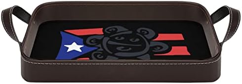 American Colorado State Flag Leather Bandey Serving Bandey com alças bandeja decorativa para sala de estar de cozinha em casa