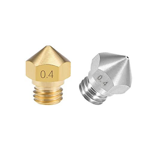 bico de impressora 3D UXCELL, bronze de 0,4 mm 4pcs e aço inoxidável 5pcs ajustados para mk10, para filamento de 1,75 mm