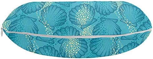 Ambesonne Ocean Travel Pillow Neck Rest, conchas marítimas marinhas do tema aquático no estilo de arte em estilo