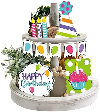 LoneFlash Birthday Birthday Party Triered Bandey Decoration Cake Candlo Logo Decoração