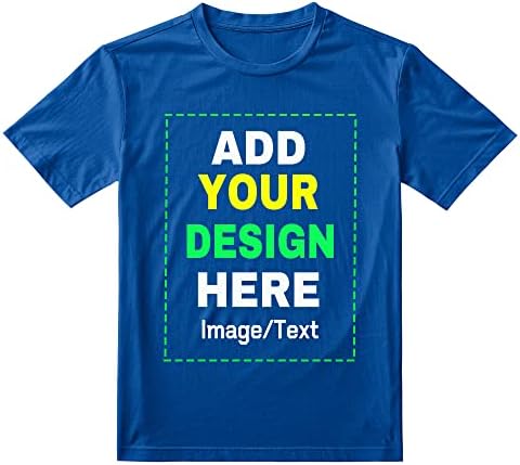 Camisetas personalizadas para homens, camisetas personalizadas projetam sua própria imagem Text T-shirt Cotton Tee Front/Back