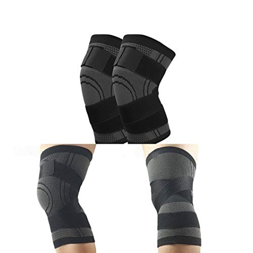 Wykdd 1 par de joelheiras pressurizadas com bandagem elástica para homens mulheres esportes de fitness kneepads executando o protetor