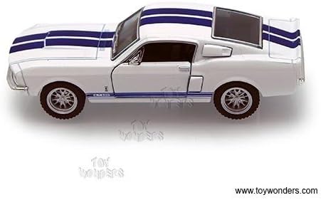 Kinsmart 1967 Ford Shelby Mustang GT500 Azul 1:38 Escala de 5 polegadas Modelo de molde de brinquedo CAR