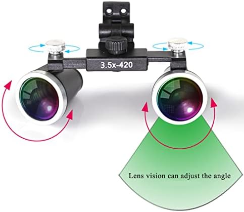 MSTIYX Loupes binoculares Lixas cirúrgicas óculos ópticos, ampliação de 2,5x 3,5x, lupa montada na cabeça, óculos de proteção