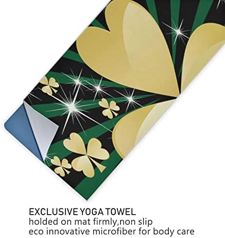 Aunhenstern Yoga Blanket Green-Rays-Golden-Shamrock Yoga Towel Yoga Mat Toalha