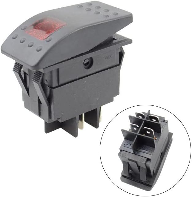 Automarine 12V 220V Light Switch 4pin Rocker Switch On-off 1PCS