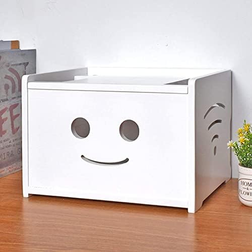 Caixa de armazenamento Wi-Fi, madeira sólida, caixa de arrumação de cabo, caixa de organizador de roteador, caixa de
