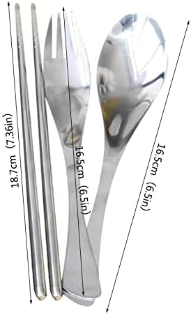 Conjunto de talheres portáteis 3pcs aço inoxidável Farquilha de aço colher Família Campo de talheres de talheres de mesa redonda Jantar para 4