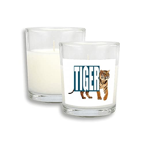 Gatos tigres tigres art déco de moda de moda branca velas de vidro com cera de incenso perfumada