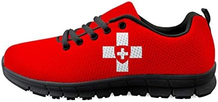 Flag da bandeira suíça emblema nacional masculino, com sapatos de esporte casuais leves de moda de moda de moda de moda de moda