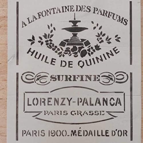 Estêncil de publicidade de perfume francês Melhores estênceis grandes de vinil para pintar em madeira, lona, ​​parede, etc.