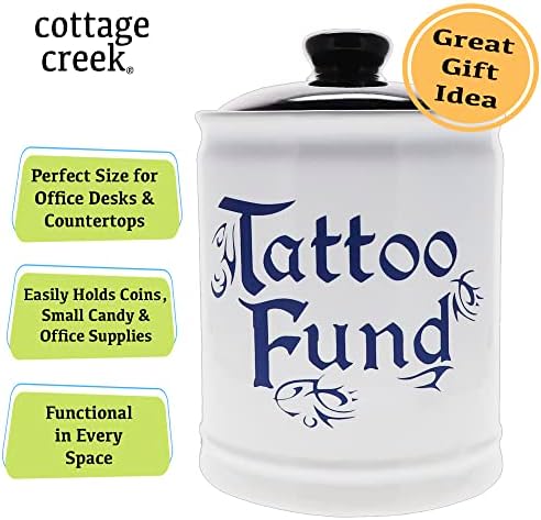 Cottage Creek Tattoo Fund Piggy Bank, Tattoo Savings Jar, Tattoo Gifts