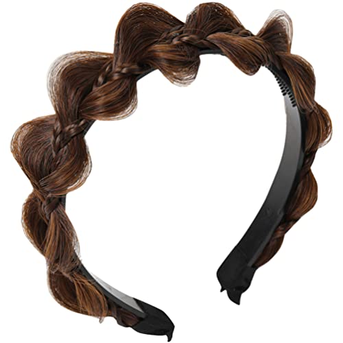 Uonlytech trançada perucas trançadas bandana com dentes para mulheres, cabelos sintéticos faixas de cabelo faixas de cabelo