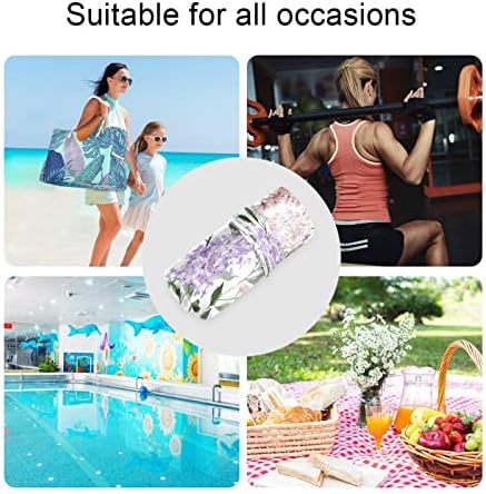 Kigai Belas lilás padrão Bolsa seca à prova d'água reutilizável com alça para viagem, praia, piscina, fraldas, produtos de higiene pessoal 2pcs