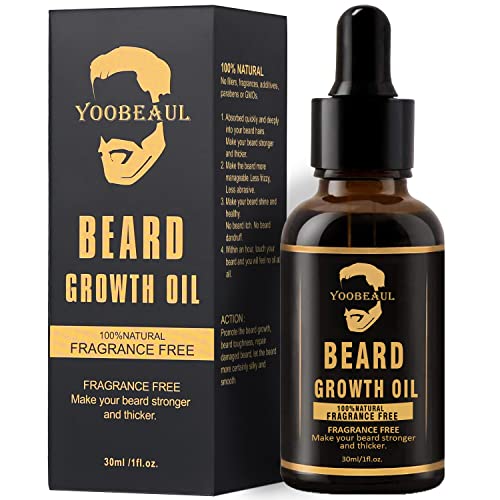 Óleo de crescimento de barba Yoobeaul para barba mais cheia e espessa, soro de crescimento de barba de extração de plantas, puro crescimento