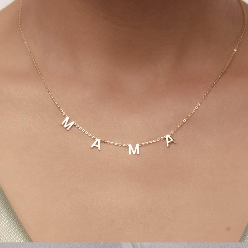 T3Store Letra delicada Mama Colares para a moda feminina Jóias de joias pendentes de melhor colar para as mães Dia das Mães -