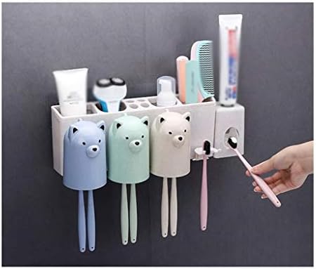 Tfiiexfl japonês de dentes de dentes de parede japoneses, plástico amigável de abdominais, suportes de copo de escova de dentes do tipo de parede tipo de parede tipo de parede