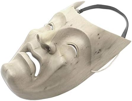 Novica Modern Wood Mask, bege, rosto da tristeza '