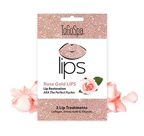 TogoSpa Rose Gold Lips, O Pucker perfeito | Hidratar, hidratar e acalmar os lábios | Máscaras de gel de colágeno limpo antienvelhecimento