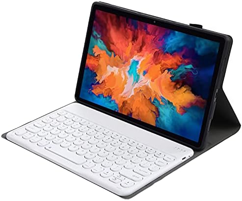 Capa do teclado Zomun para o Samsung Galaxy Tab A 10.1 2019 [SM-T510/SM-T515], [7 Cores Backlight] Teclado Bluetooth sem fio, teclas redondas e capa protetora de couro FAUX e suporte para vários anjos