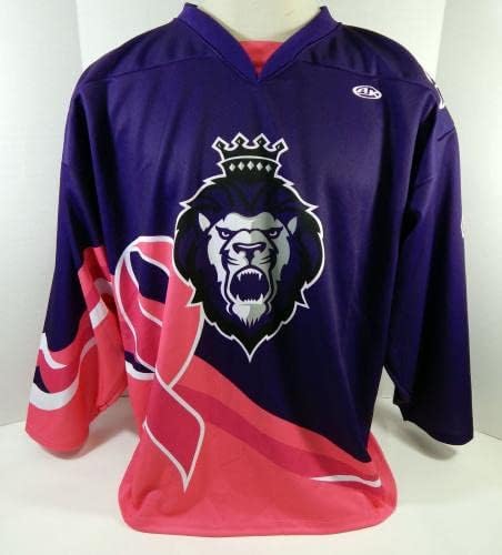 2018-19 Reading Royals Steven Johnson 4 Game usou Jersey Pink Jersey Breast Cancer N 5 - Jogo usado NHL Jerseys
