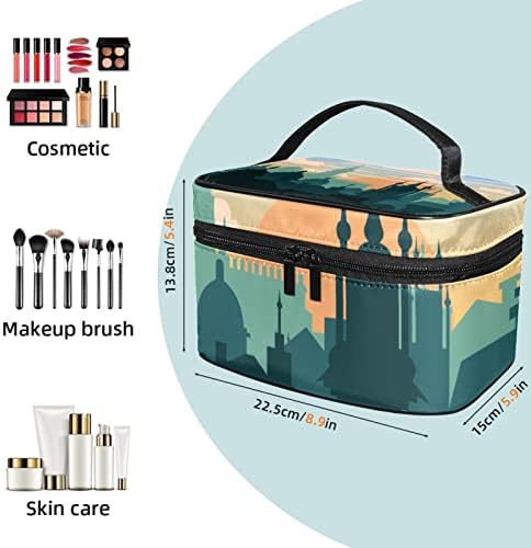 Bolsa de maquiagem para mulheres meninas, grande bolsa de cosméticos com zíper de maquiagem para o organizador bolsa de viagem, porta