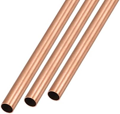 Metallixity Copper Tube 3pcs, tubulação reta - para móveis em casa, máquinas, artesanato de bricolage