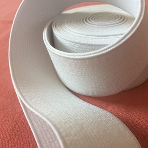 1,5 polegadas x 5yards White costura de costura elástico força alta elasticidade de banda de banda malha de largura 38,1 mm para borda da peruca, calça de faixas de cintura, calça