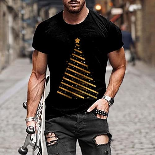 Homens outono inverno casual manga curta natal 3d tamis tampos de moda de moda de moda blusa de melhor camisa para homens tanque