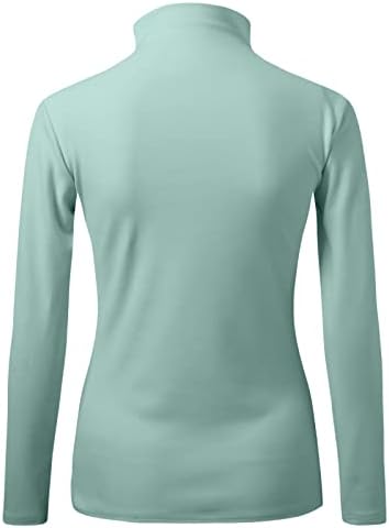 Camisas térmicas de manga comprida para mulheres de inverno quente simulado mock gurtleneck lã alinhada undershirts tops